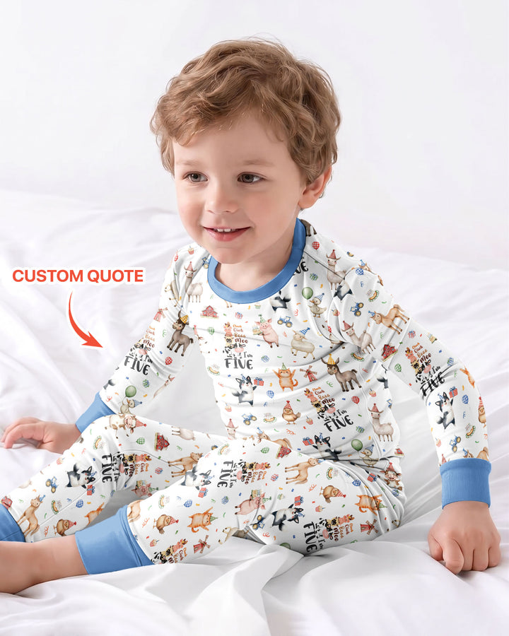Conjunto de pijama de dos piezas de bambú con mangas largas, plantilla PERSONALIZADA