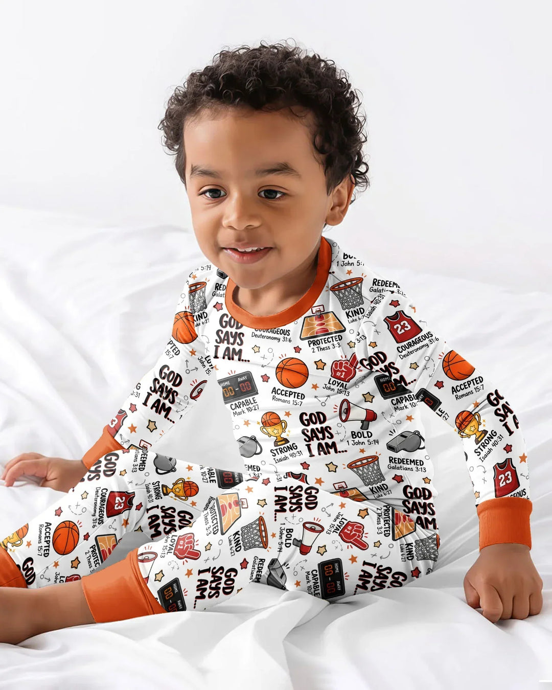 Basketball God Says I Am Bamboo Two Piece Long Sleeve Pajama Set
