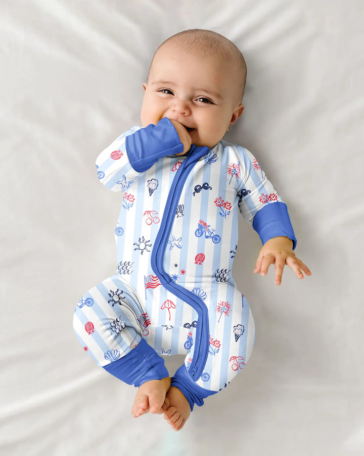 Red, White & Beachy Family Matching Bamboo Convertible Zippy