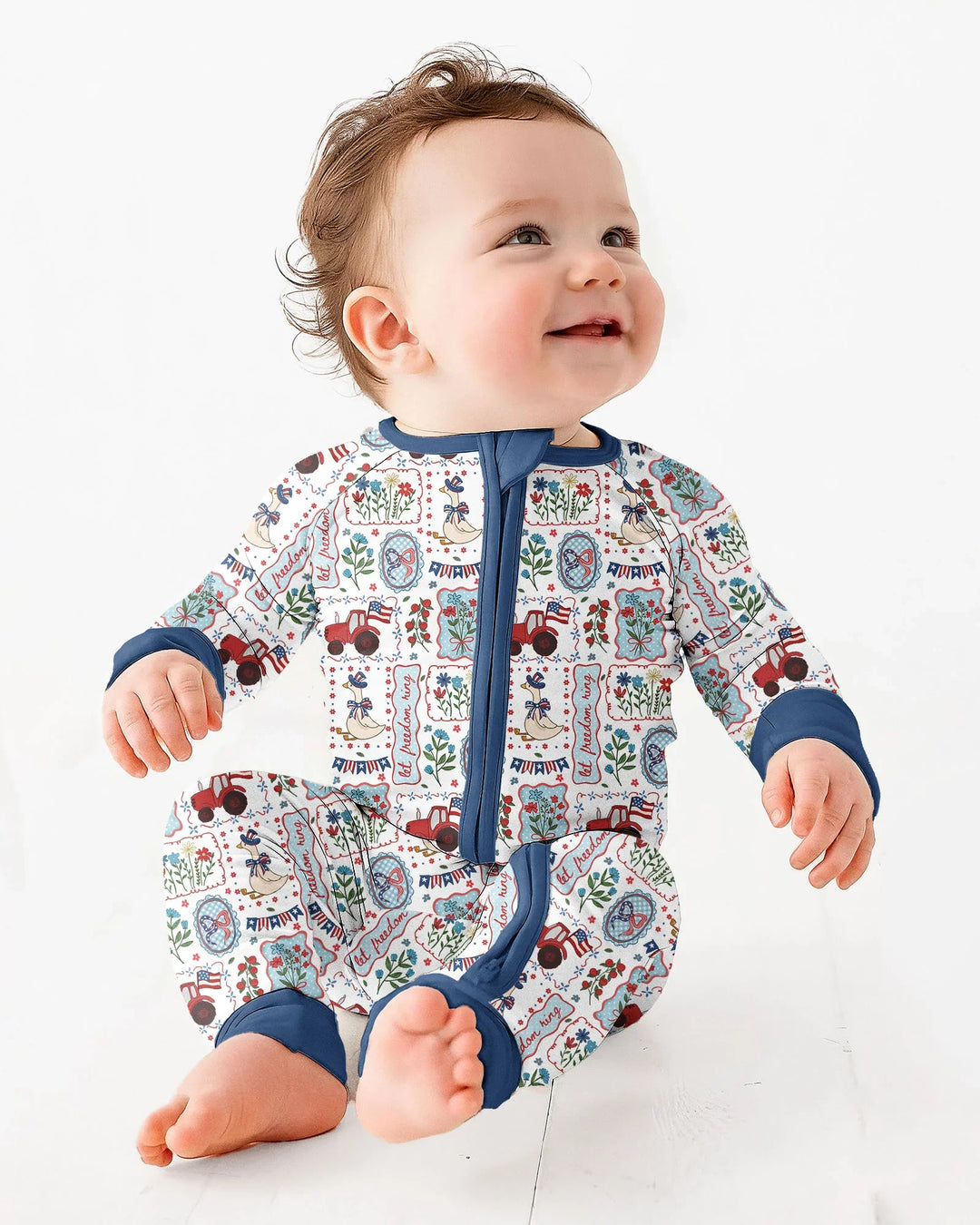 Patriotic USA Silly Goose Family Matching Bamboo Convertible Zippy