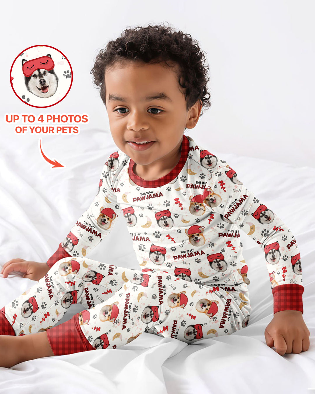 Custom Pet Photo This Is My Pawjama Bamboo Two Piece Long Sleeve Pajama Set