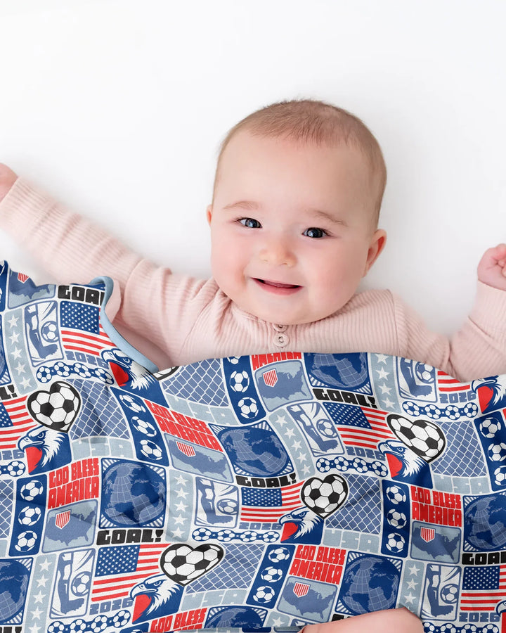 World Soccer God Bless America Bamboo Blanket