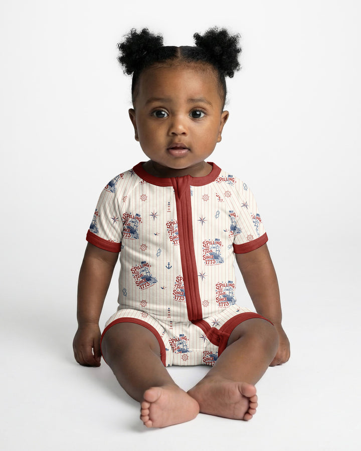 Spilling The Tea Since 1773 Family Matching Bamboo Shorty Zippy