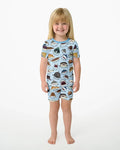Shark Faces Bamboo Two Piece Short Sleeve Shorts Pajama Set