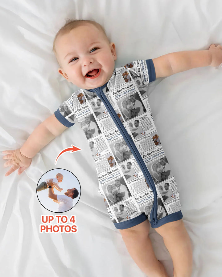 Custom Photo The Best Dad Times Bamboo Shorty Zippy