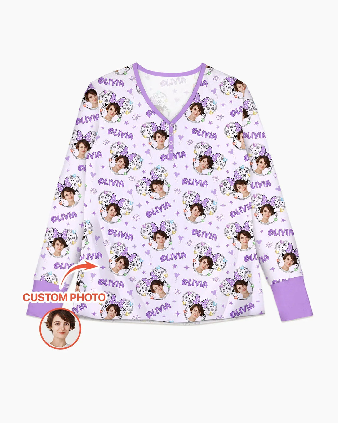 Custom Photo Little Princess Bamboo Women Pajama Set