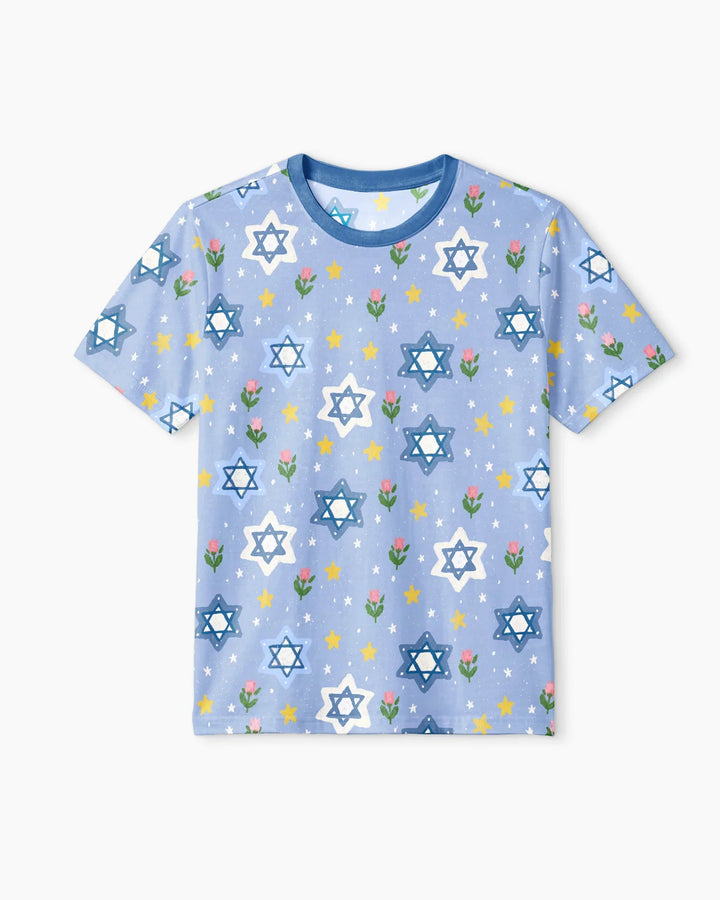 Starry Bloom Blessings Family Matching Bamboo Men Short Sleeve Short Pajama Set