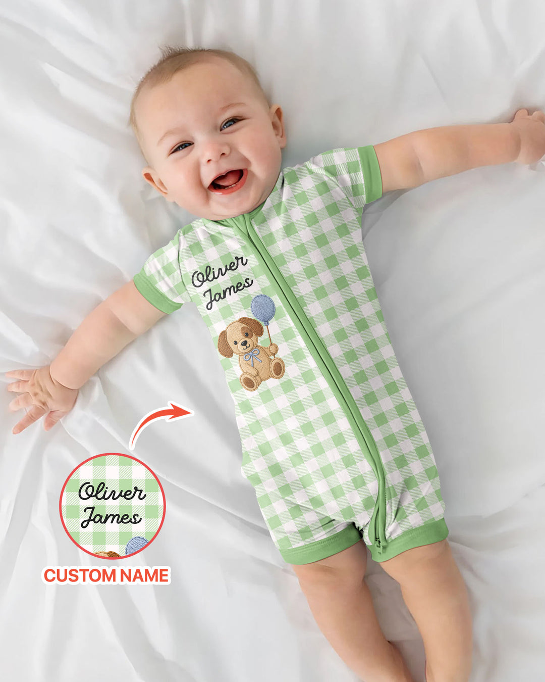 Teddy Bear Baby Bamboo Shorty Zippy