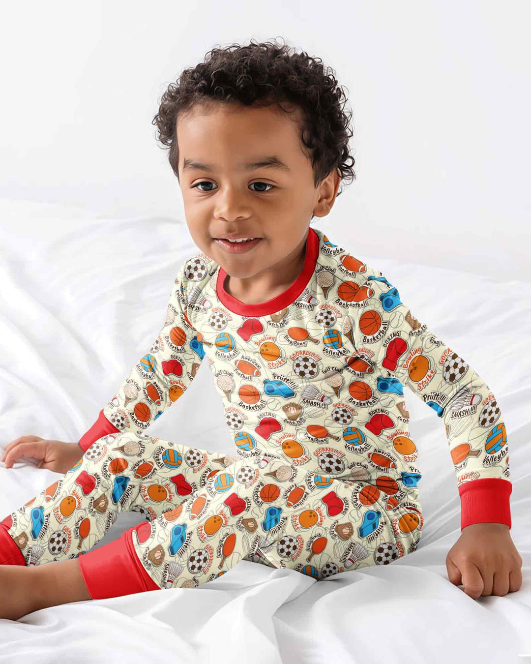 Zweiteiliges Langarm-Pyjama-Set mit Sommerfrüchten