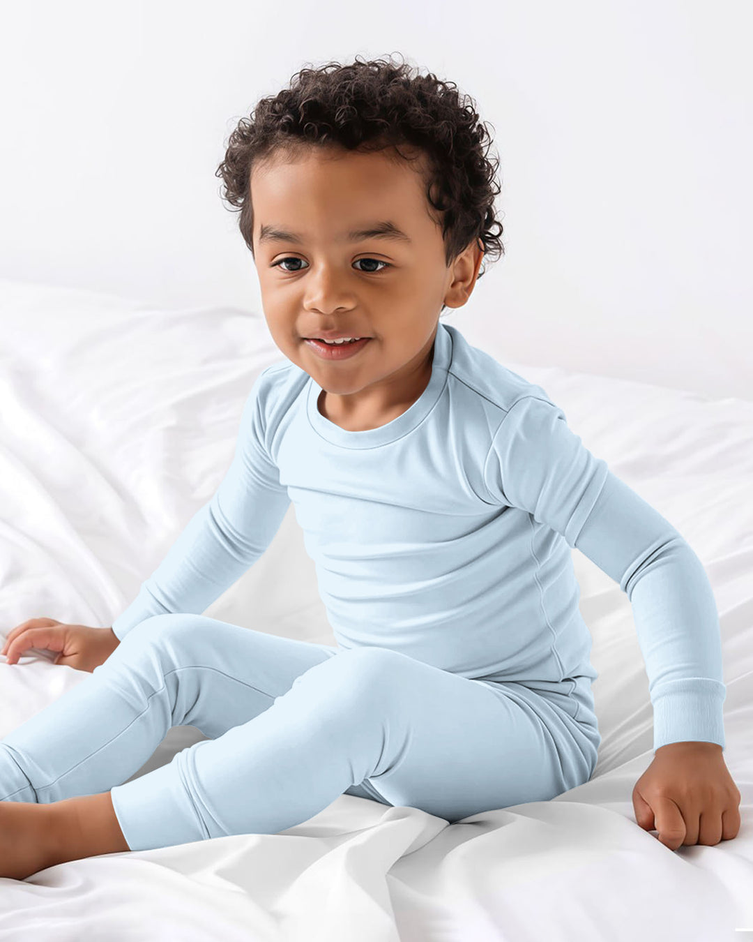 Ice Blue Bamboo Two Piece Pajama Set