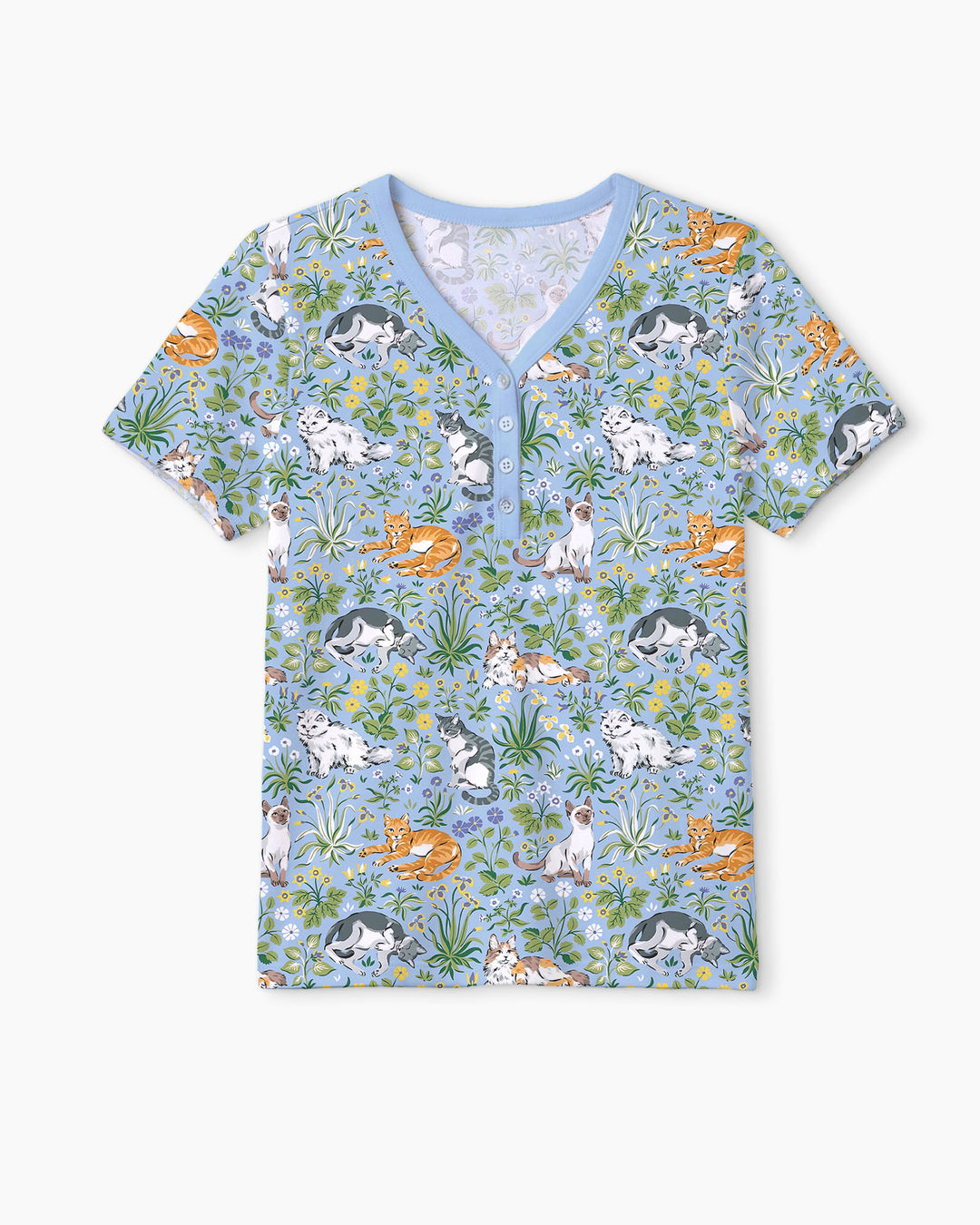 Kitten Garden Family Matching Bamboo Women Short Pajama Set