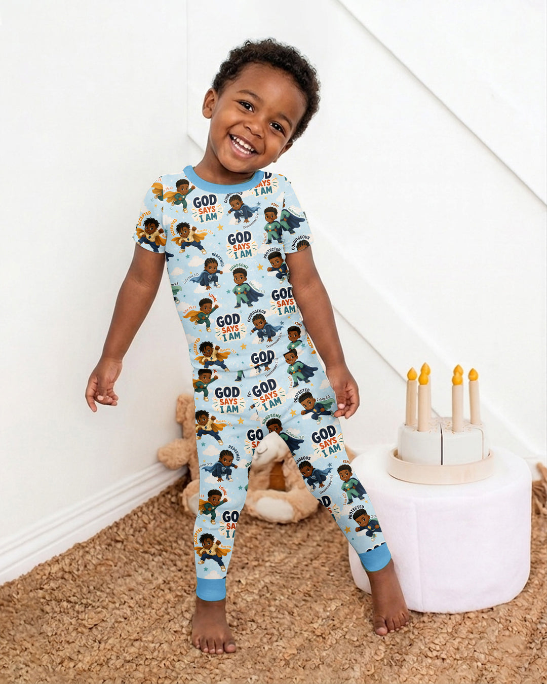 Zweiteiliges, kurzärmliges Pyjama-Set mit Marienkäfern