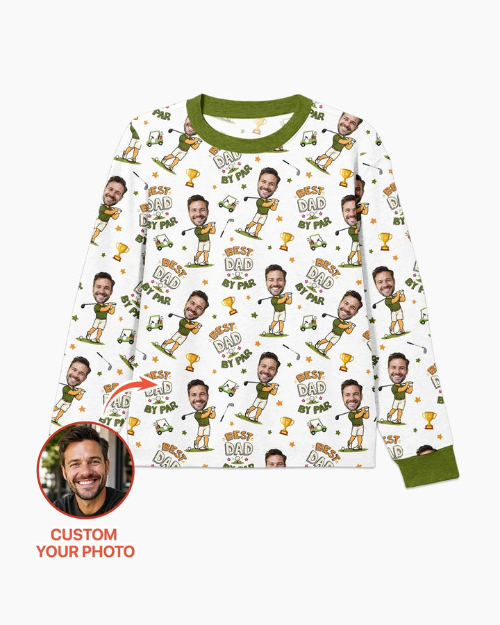 Custom Photo Daddy's Little Caddie Daddy & Me Matching Bamboo Men's Pajama Set