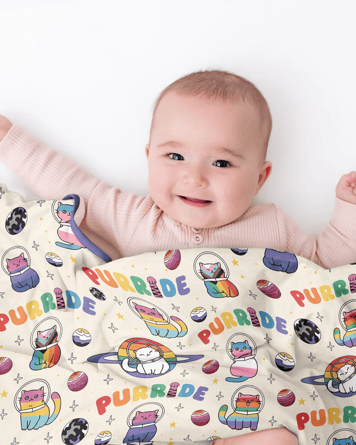 Rainbow Space Cats Family Matching Bamboo Blanket