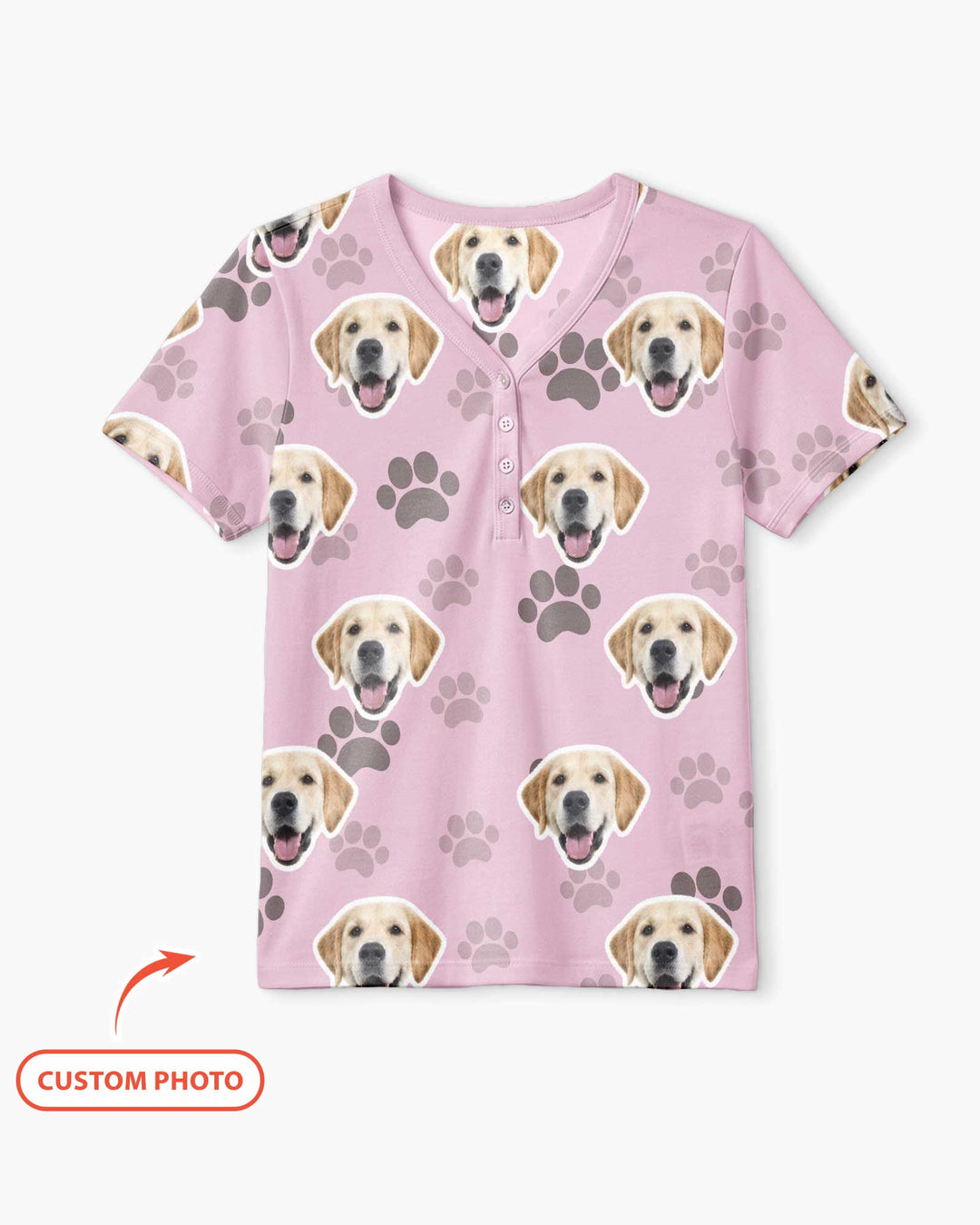 Personalized Dog & Cat Photo Bamboo Women Short Sleeve Short Pajama Set