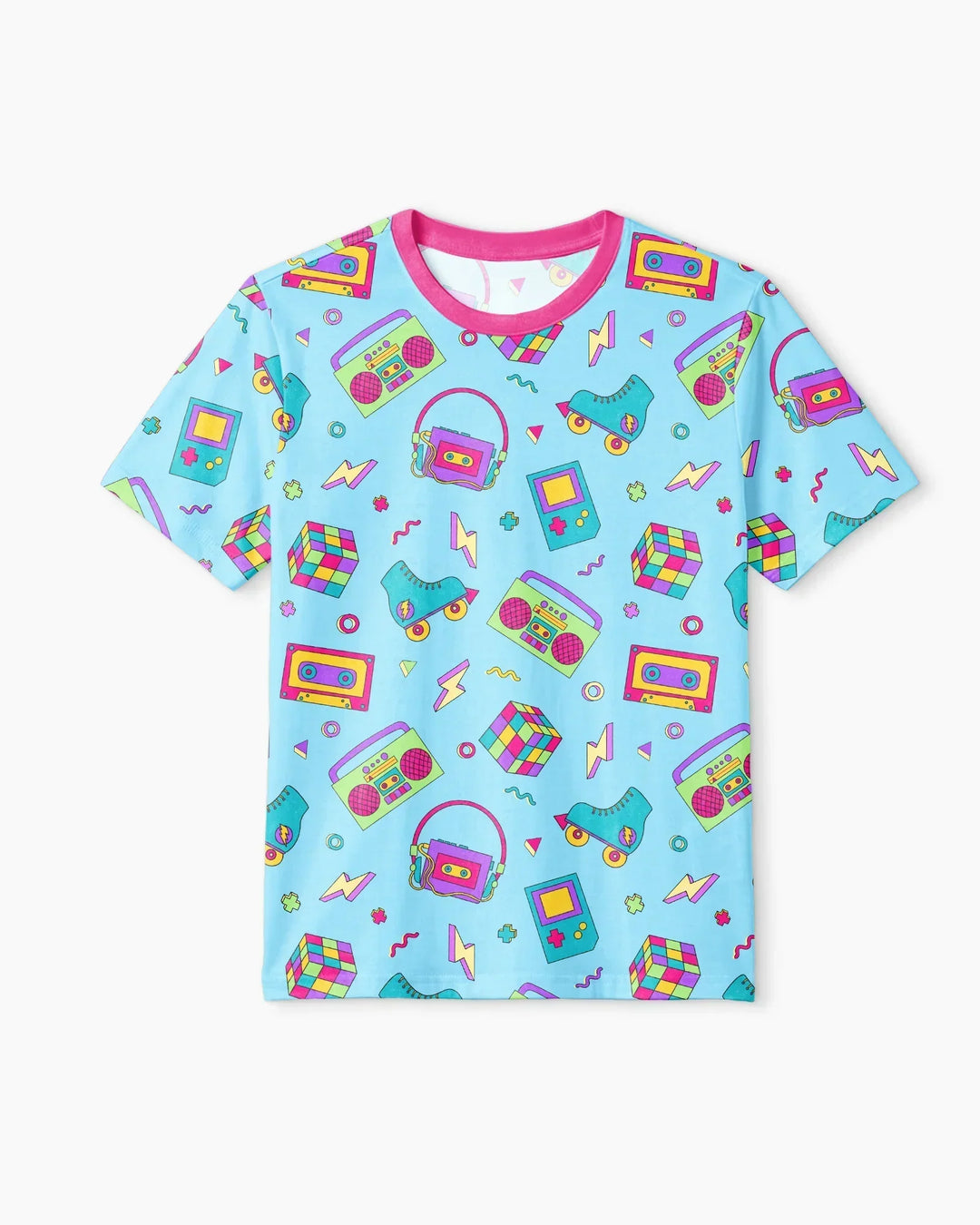 80s Retro Neon Bamboo Men Short Sleeve Short Pajama Set