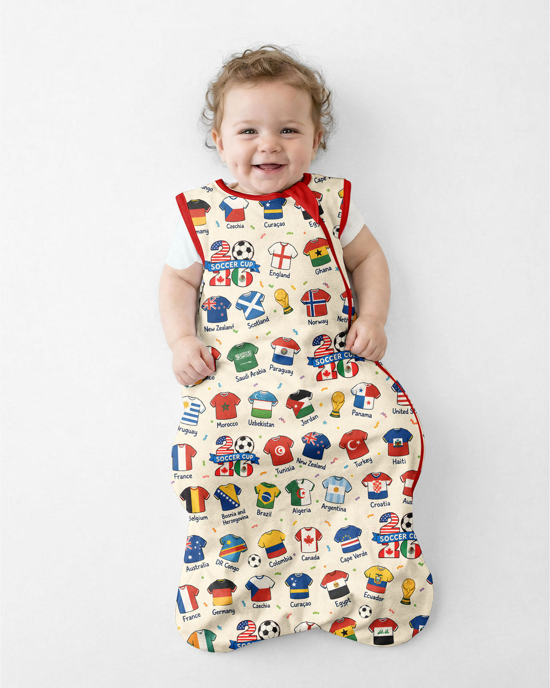 2026 Soccer World Jersey Flag Bamboo Sleep Bag
