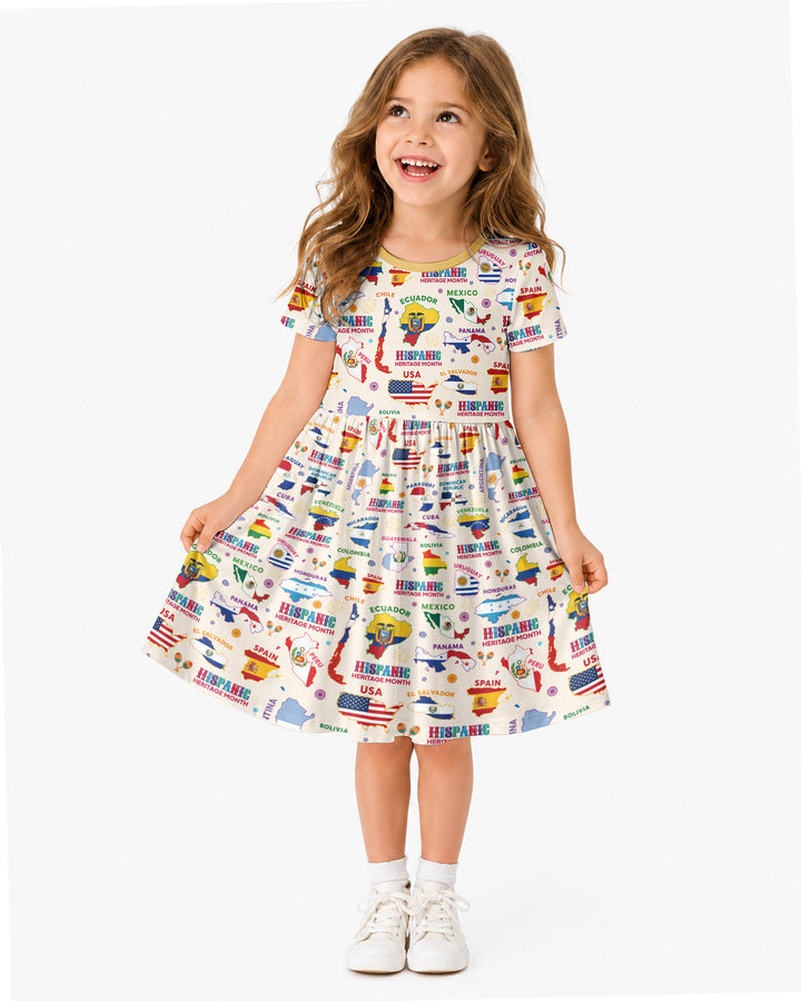 Hispanic Heritage Month Country Flags Bamboo Twirl Dress