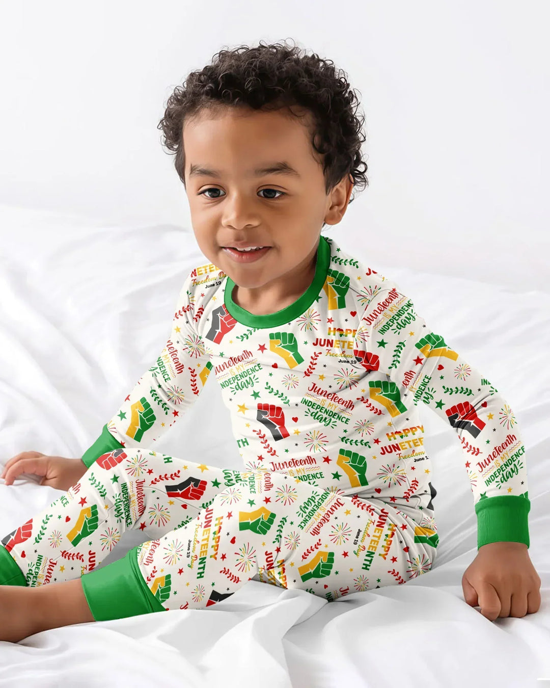 Happy Juneteenth Freedom Day Bamboo Two Piece Long Sleeve Pajama Set