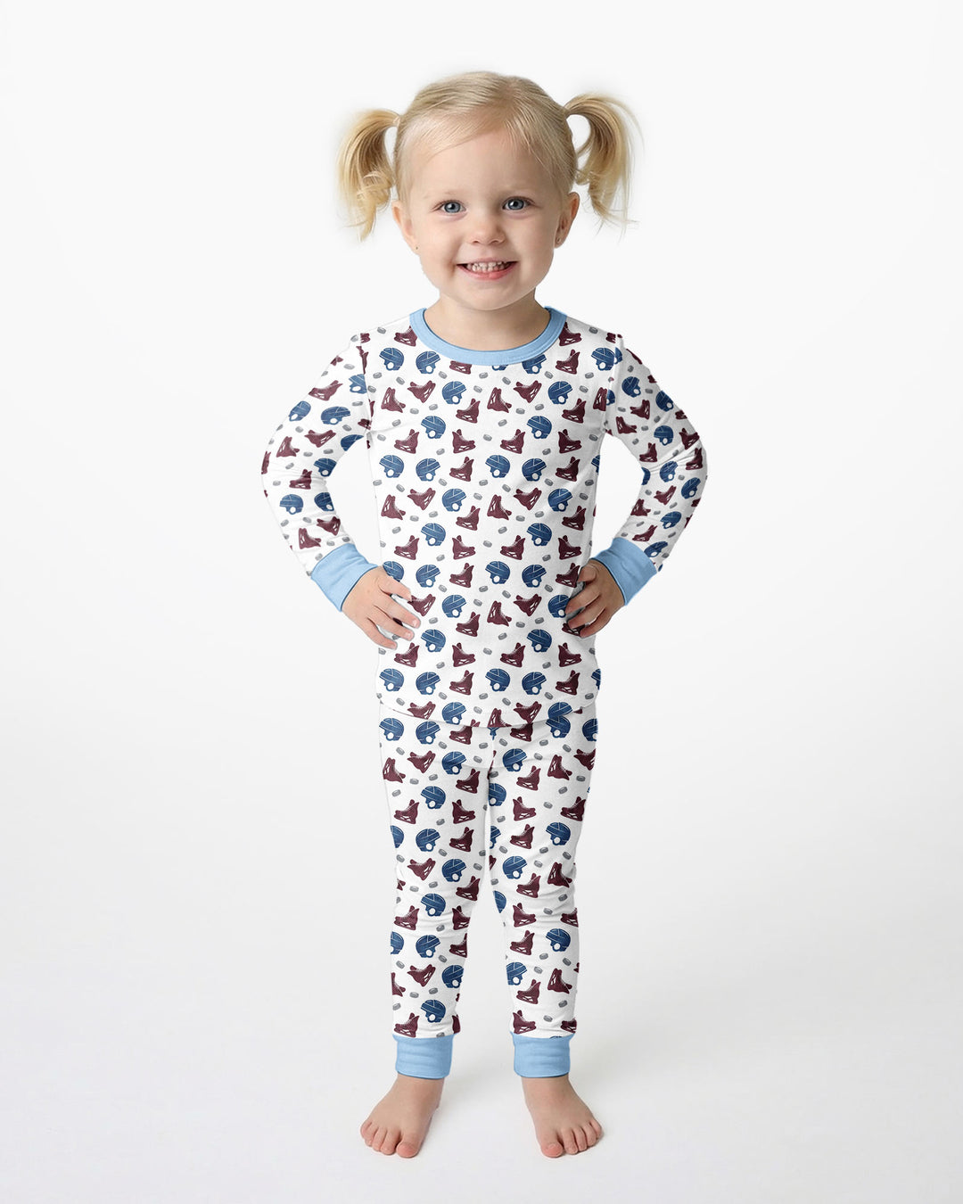 Ice Skating Bamboo Two Piece Long Sleeve Pajama Set
