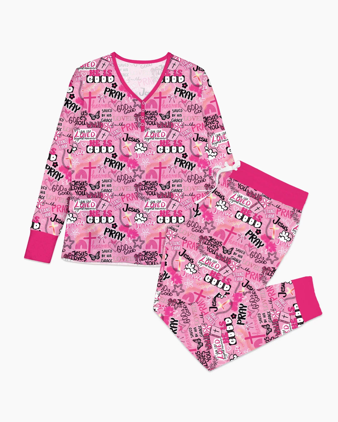 Plantilla de conjunto de pijama de mujer de bambú