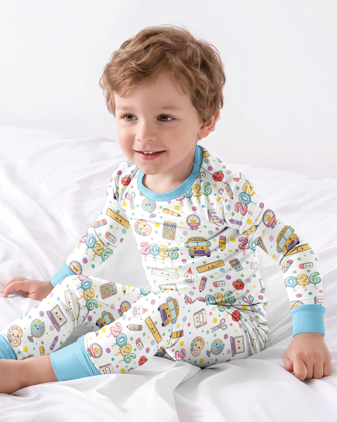 Zweiteiliges Langarm-Pyjama-Set mit Sommerfrüchten
