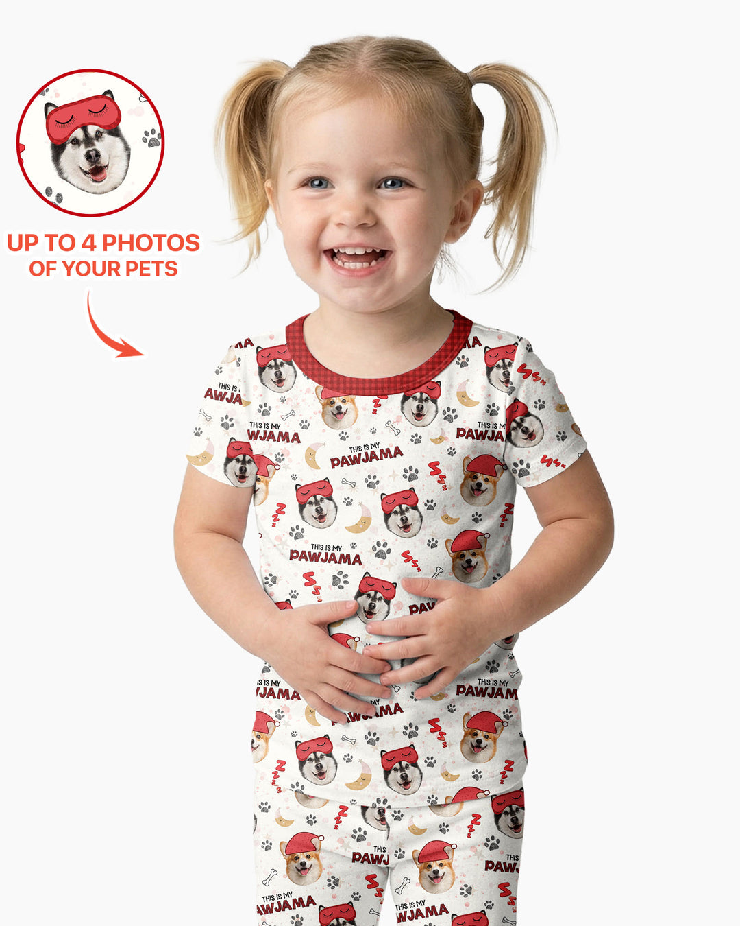 Custom Pet Photo This Is My Pawjama Bamboo Two Piece Short Sleeve Pajama Set