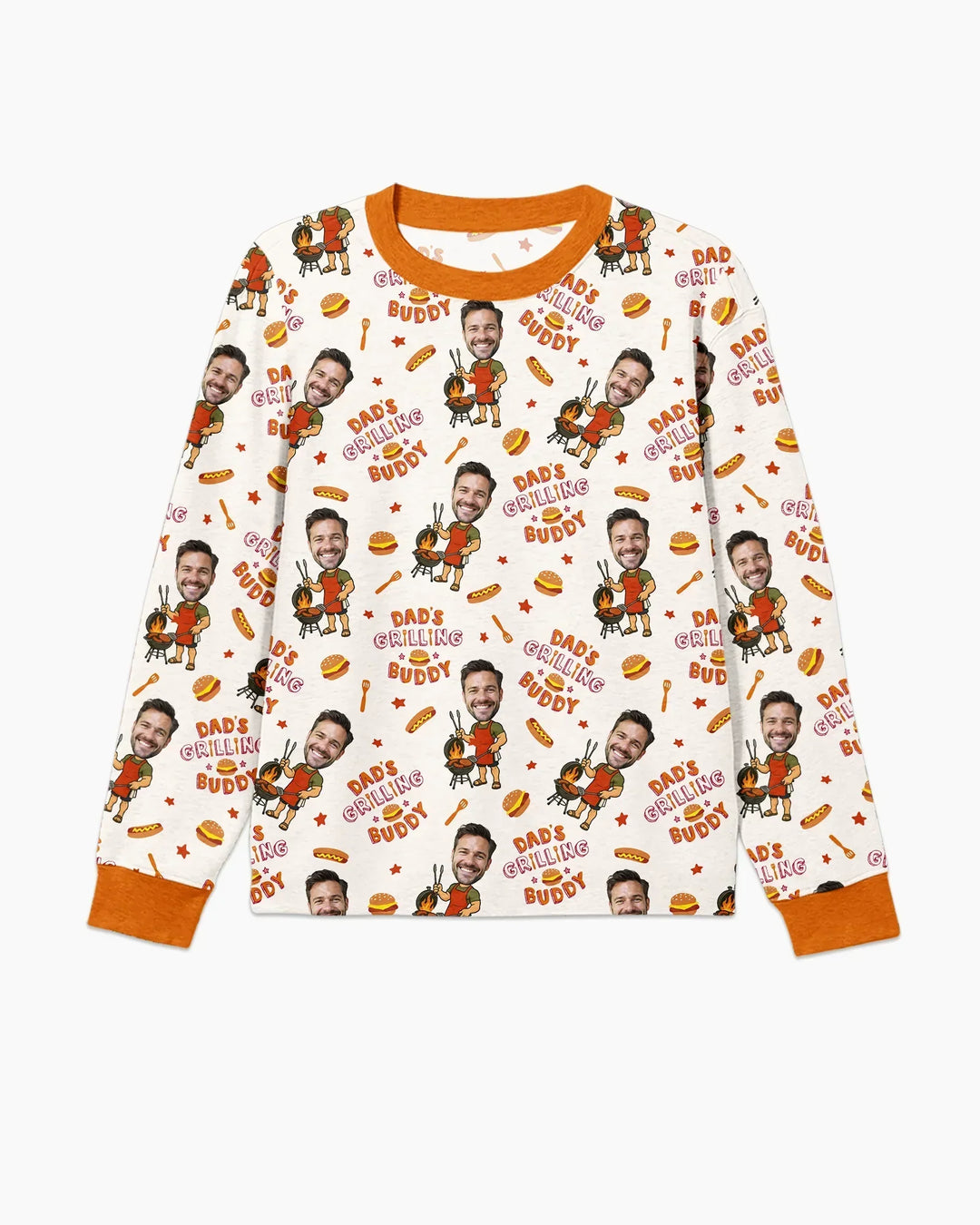 Custom Photo Dad's Grilling Buddy Family Matching Bamboo Men's Pajama Set