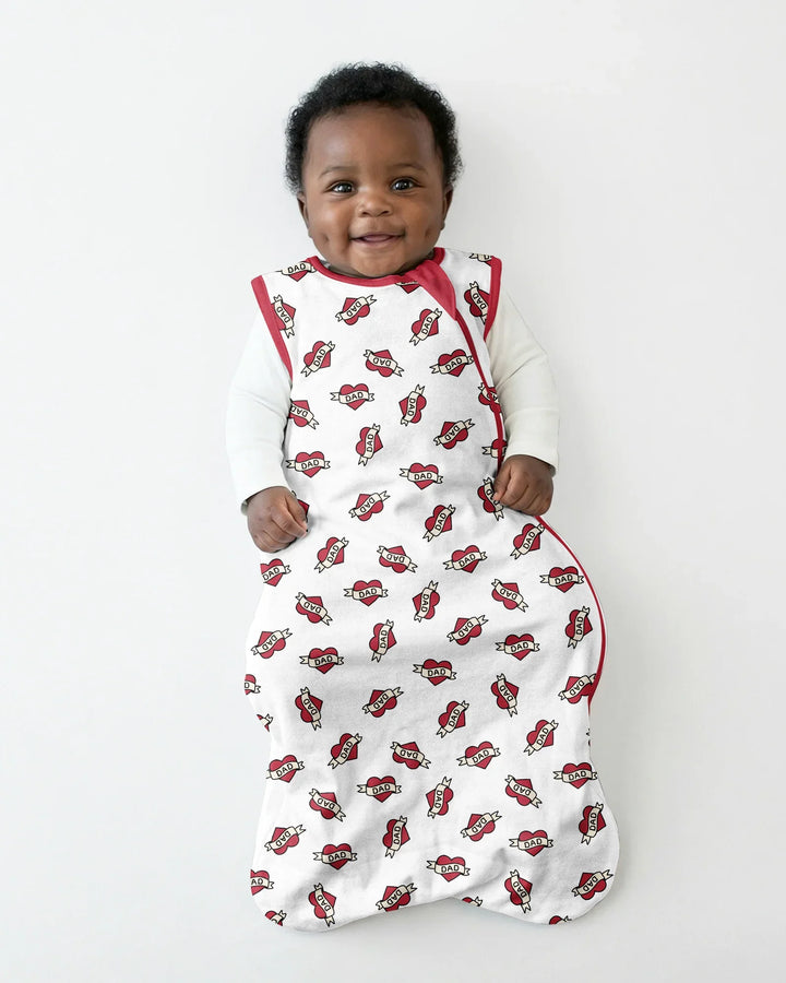 Old School Dad Hearts Daddy & Me Matching Bamboo Sleep Bag