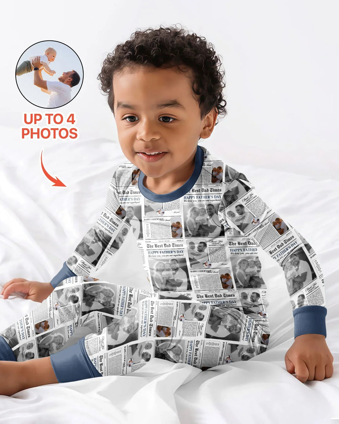 Custom Photo The Best Dad Times Bamboo Two Piece Long Sleeve Pajama Set