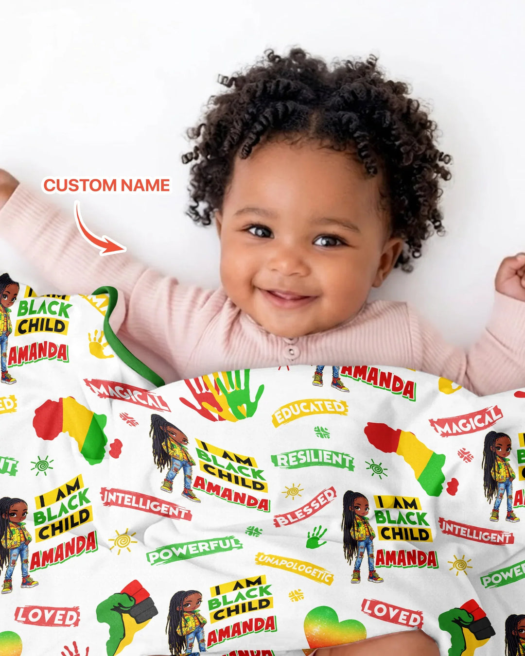 Custom Name I Am Black Child Magical Bamboo Blanket
