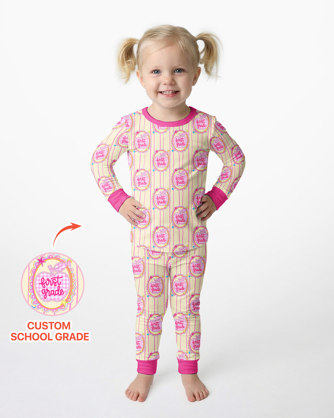 Conjunto de pijama de dos piezas de bambú con mangas largas, plantilla PERSONALIZADA
