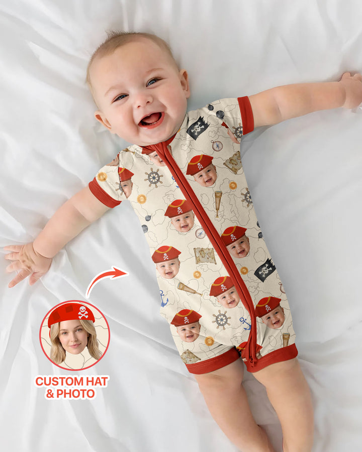Custom Photo Treasure Map Adventures Family Matching Bamboo Shorty Zippy