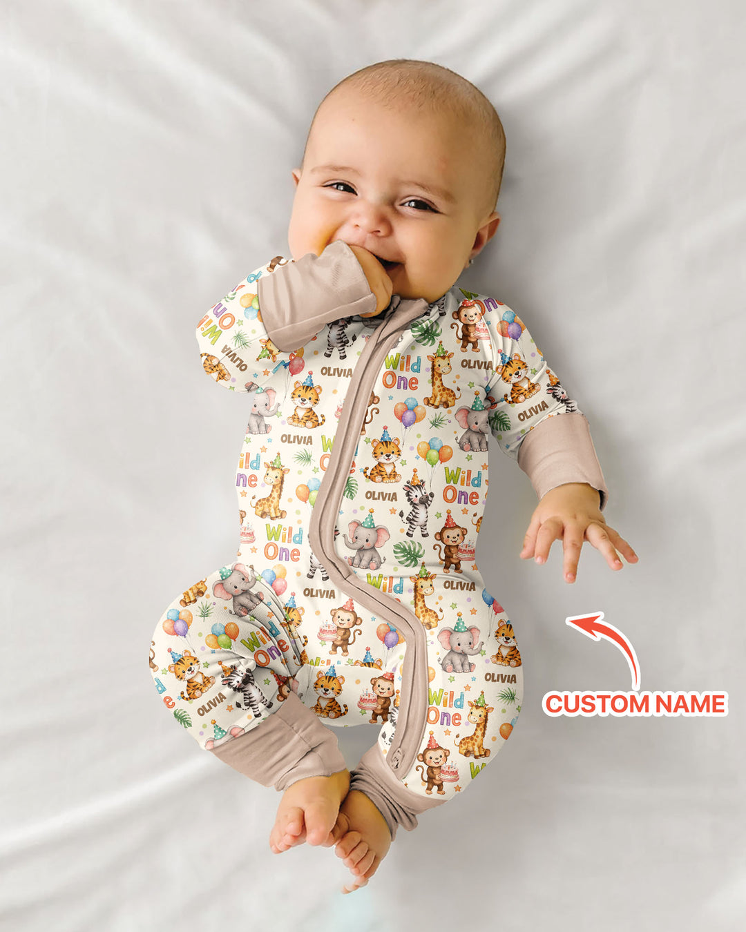 Custom Name 1st Birthday Wild One Bamboo Convertible Zippy