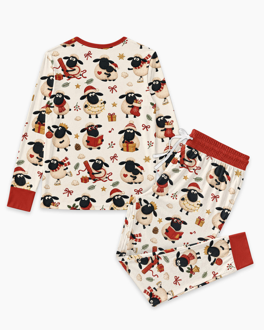 Festive Holiday Sheep Bamboo Women Pajama Set