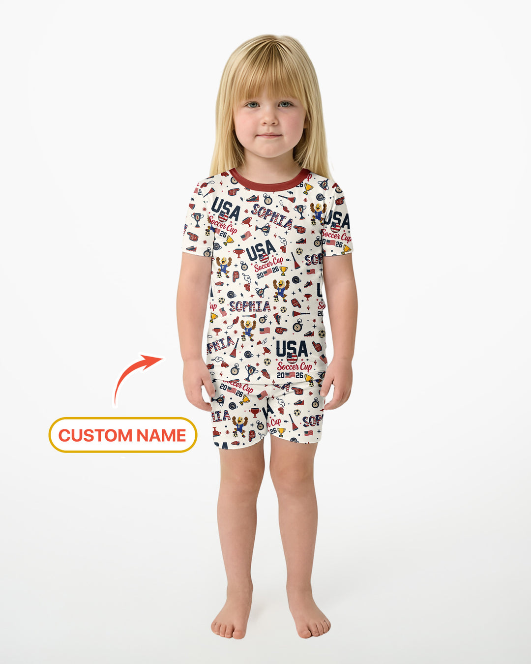 My First Soccer Cup 2026 Bamboo Two Piece Short Sleeve Shorts Pajama Set