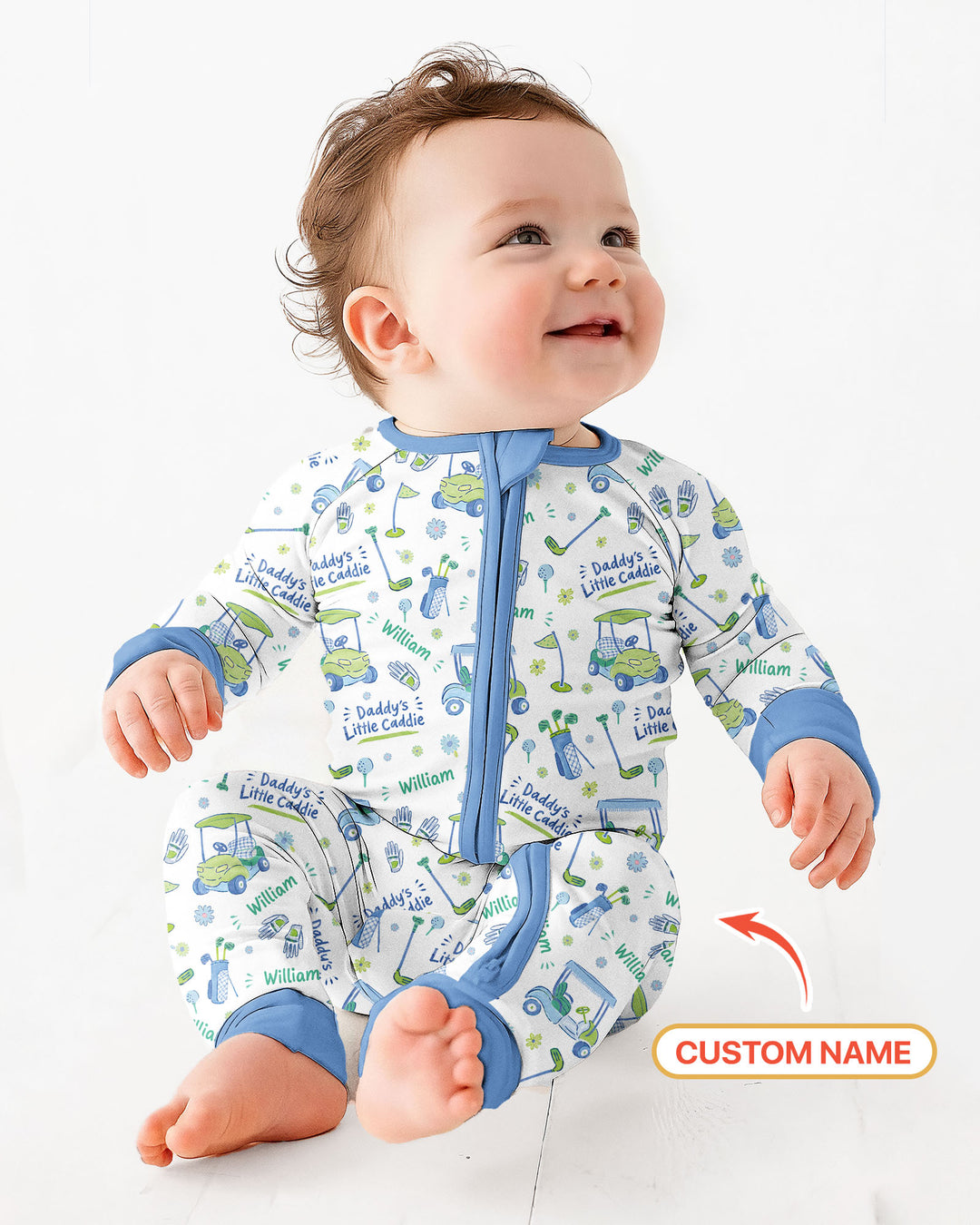 Daddy's Little Caddie Custom Name Bamboo Convertible Zippy