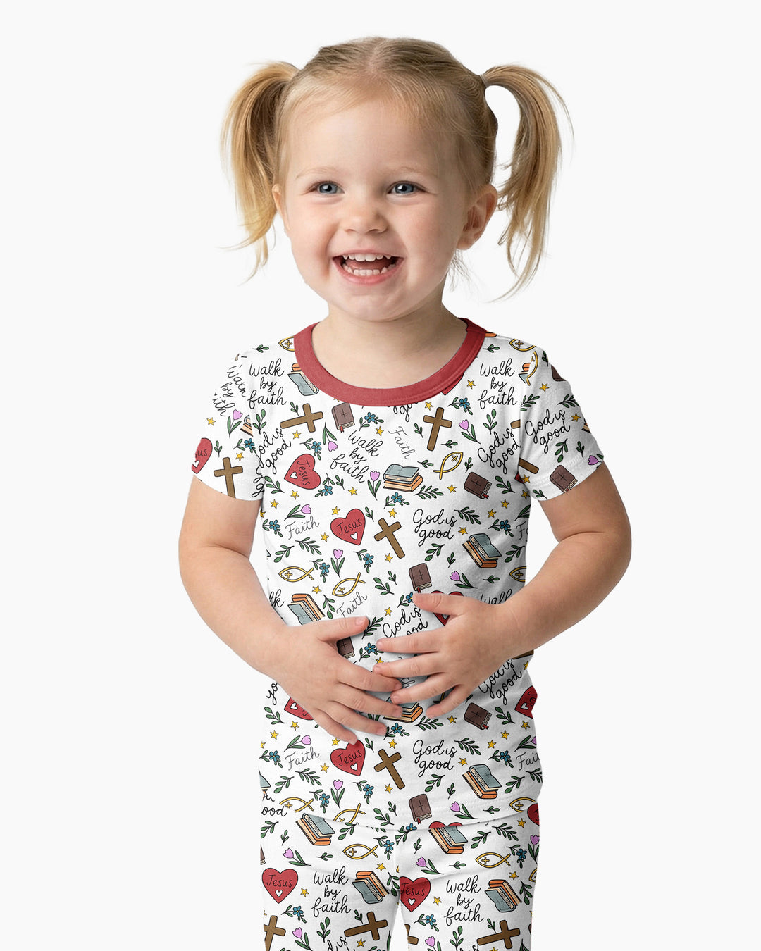 Conjunto de pijama de dos piezas de manga corta de bambú