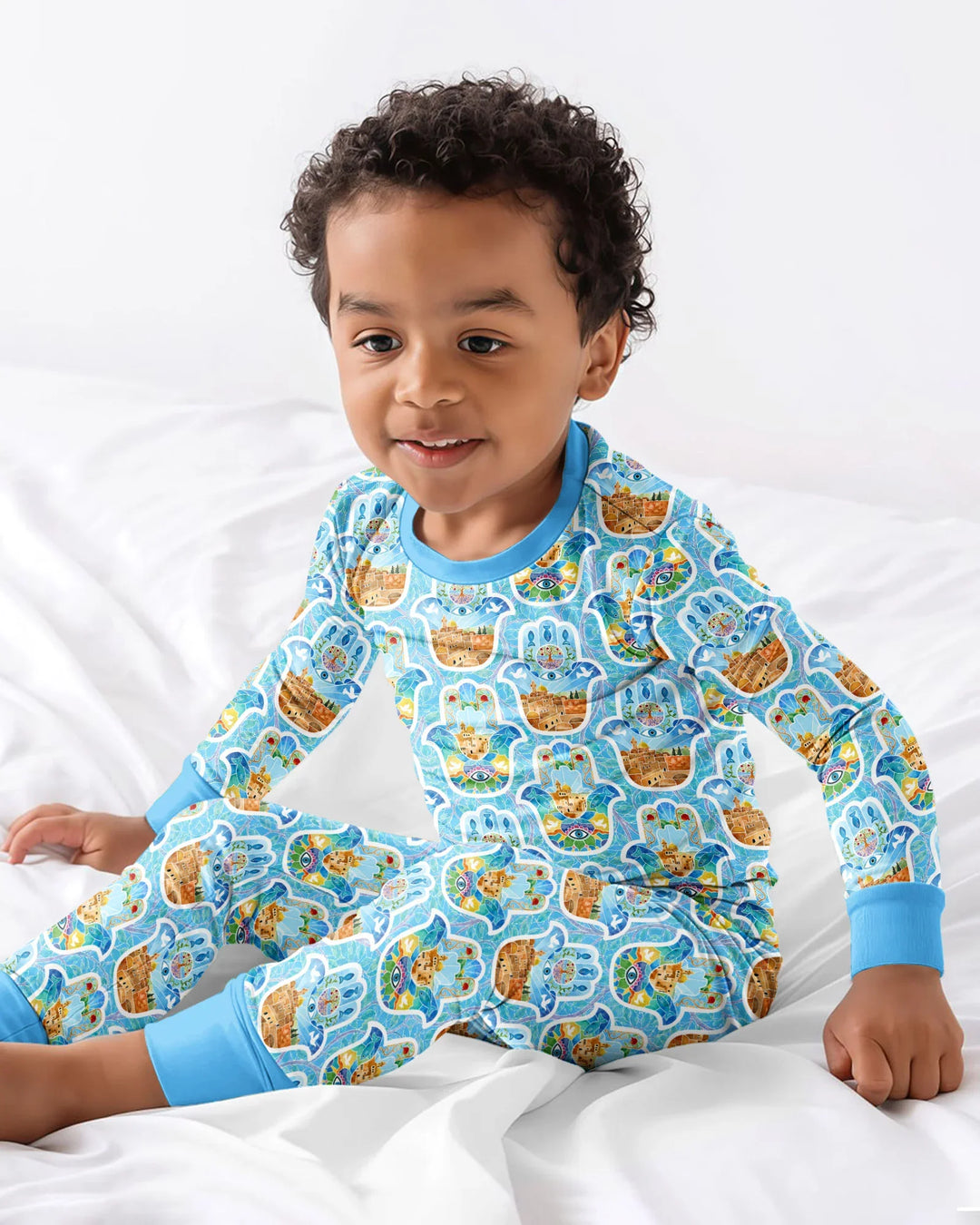 Conjunto de pijama de dos piezas de bambú con mangas largas, plantilla PERSONALIZADA