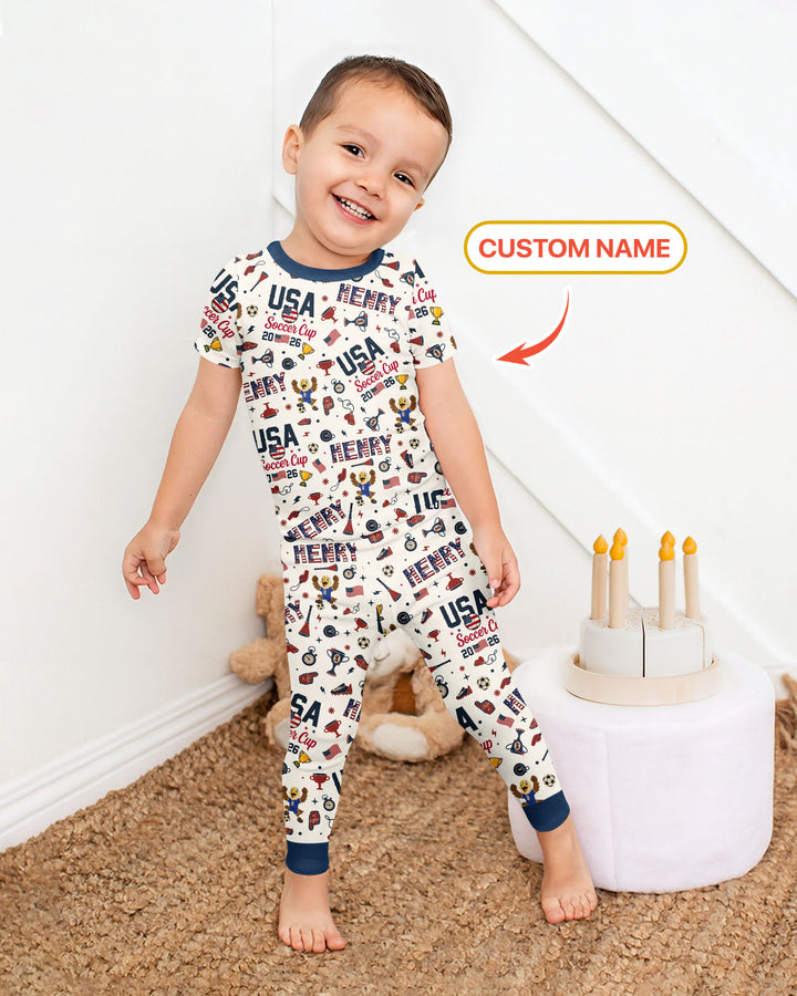 My First Soccer Cup 2026 Bamboo Two Piece Short Sleeve Pajama Set