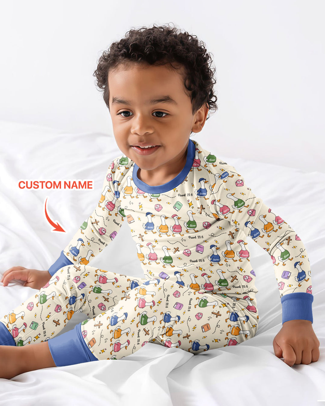 Psalm 23:6 Matching Family Bamboo Two Piece Long Sleeve Pajama Set
