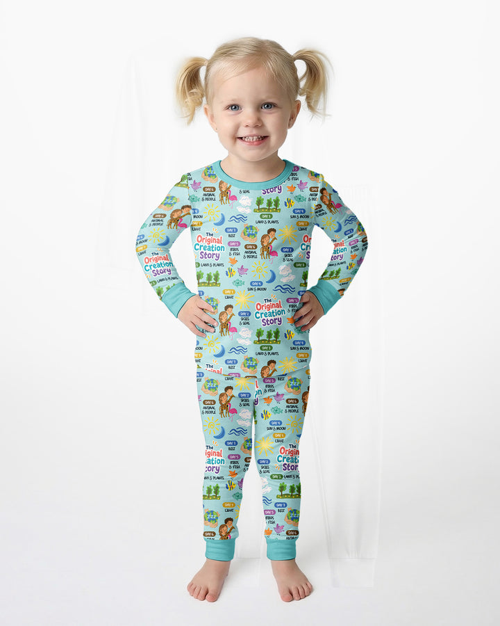 The Seven Days Of Creation Story Bamboo Two Piece Long Sleeve Pajama Set