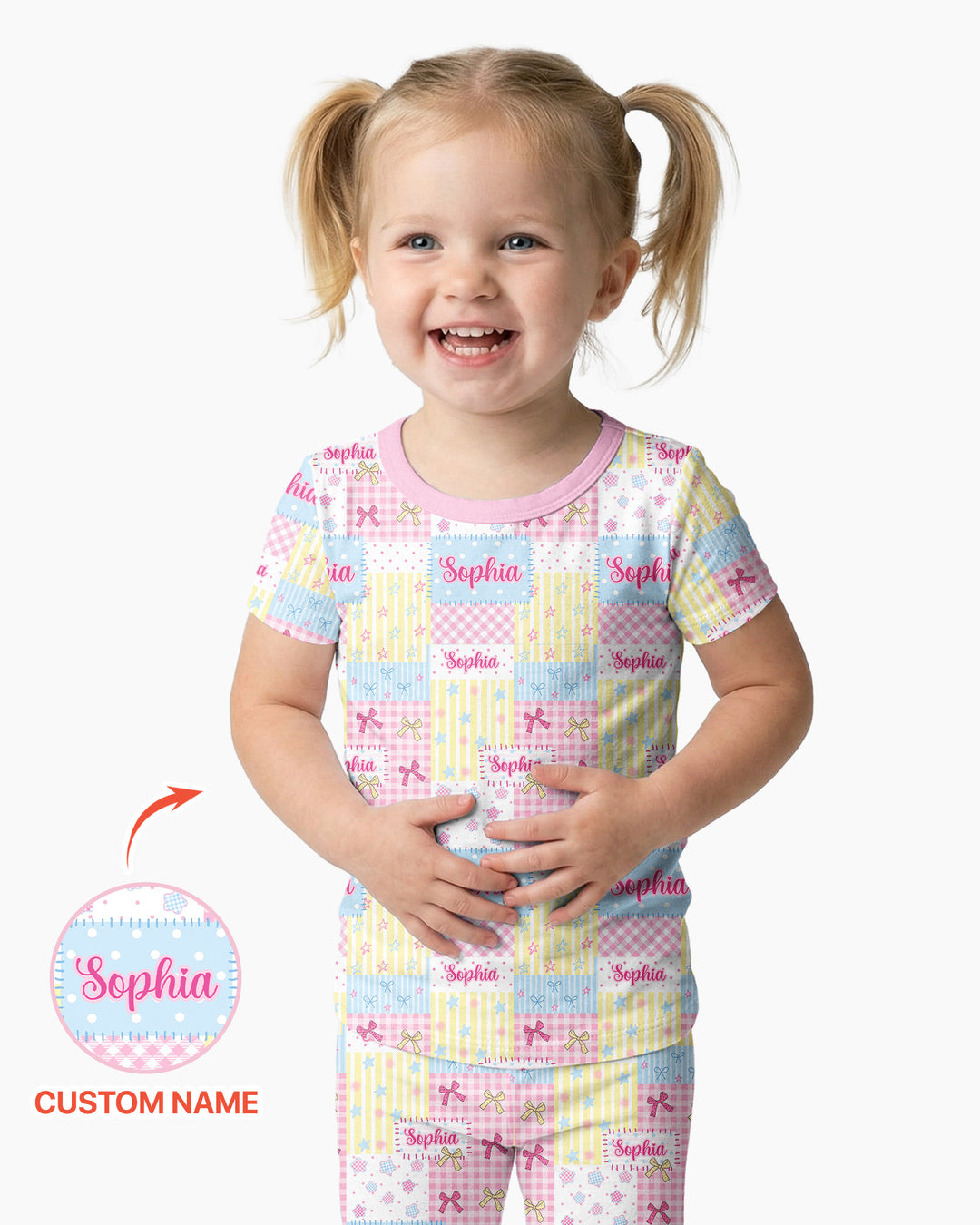 Zweiteiliges, kurzärmliges Pyjama-Set mit Marienkäfern