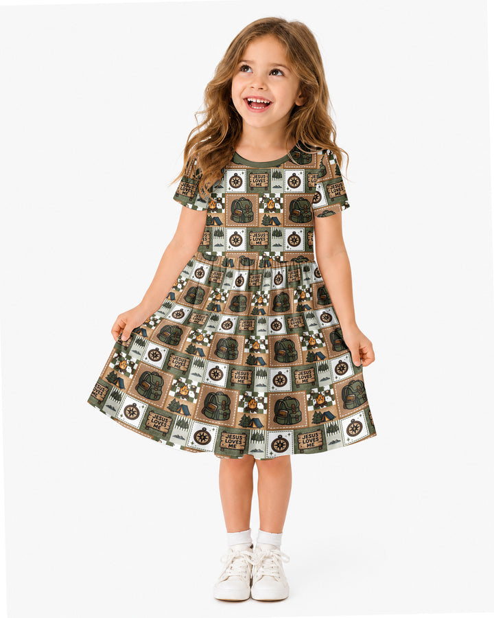 Camping Jesus Loves Me Bamboo Twirl Dress