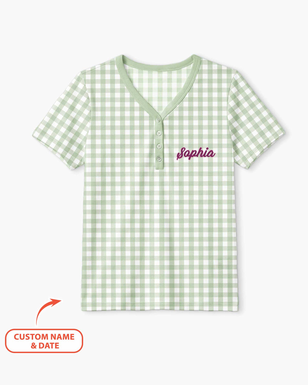Embroidered Seersucker Bamboo Women Short Sleeve Short Pajama Set