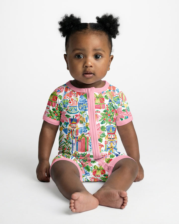 Watercolor Nutcracker Holiday Bamboo Shorty Zippy