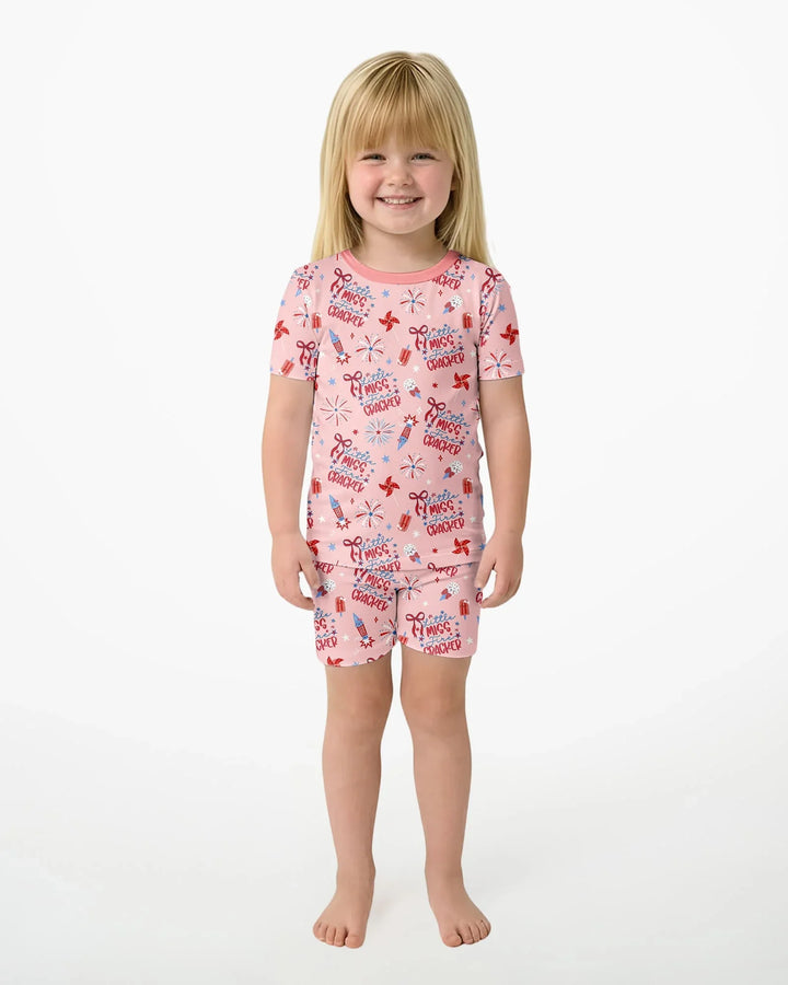 Conjunto de Pijama de Dos Piezas de Bambú con Mangas Cortas y Pantalones Cortos