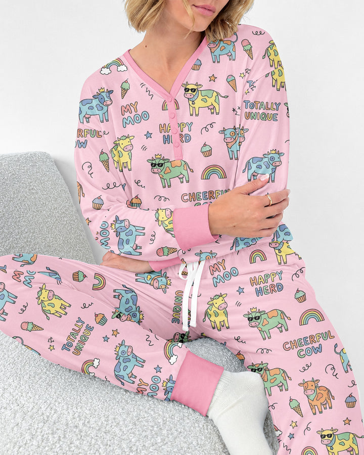 Not Your Ordinary Cow Bamboo Women Pajama Set