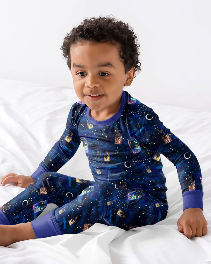 Conjunto de pijama de dos piezas de bambú con mangas largas, plantilla PERSONALIZADA