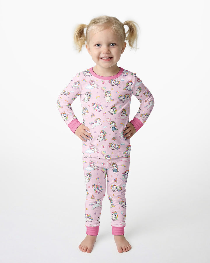 Kawaii Teddy Bamboo Two Piece Long Sleeve Pajama Set